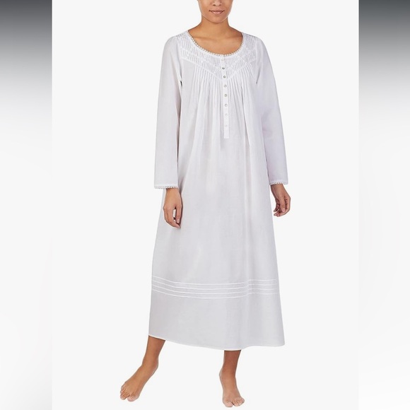 Eileen West White Long Sleeve Nightgown - Picture 1 of 16